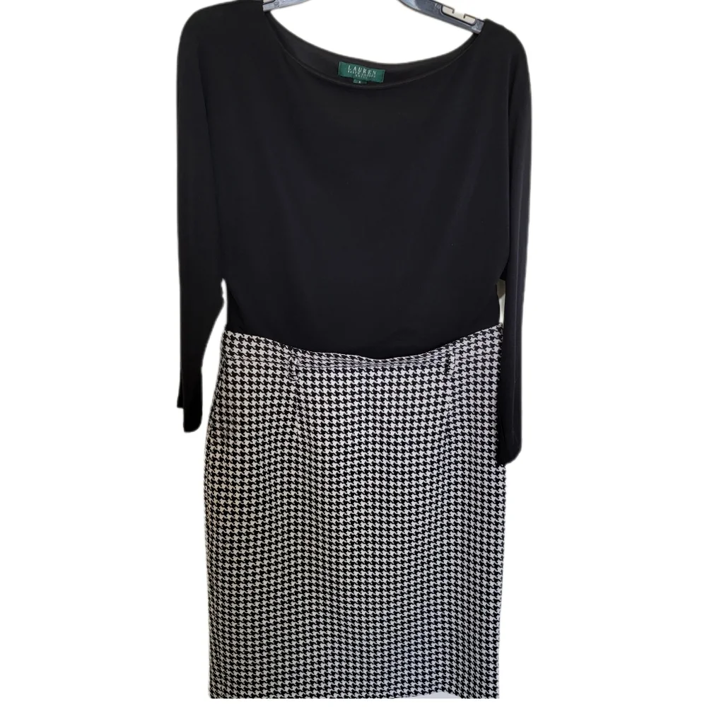 Lauren Ralph Lauren Women's size 8 Black and White Houndstooth Mini Dress. - Picture 1 of 9